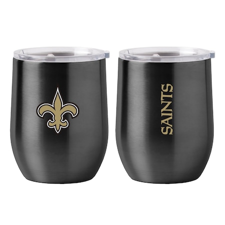Logo Brands New Orleans Saints 16oz Gameday Stainless Curved Beverage 620-S16CB-1
